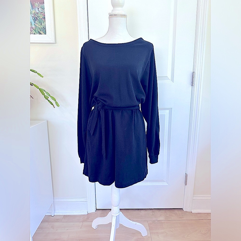 Anthropologie Daily Practice Amy Dress Deep Black Size Medium - Picture 3 of 10